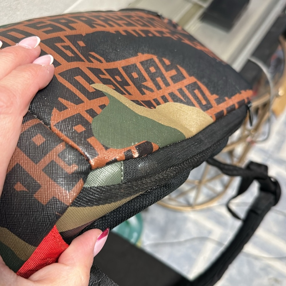 Sprayground Green and Red Shark Mouth Backpack - Picture 5 of 9